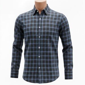 Sid Mashburn Brown and Blue Checkered Shirt